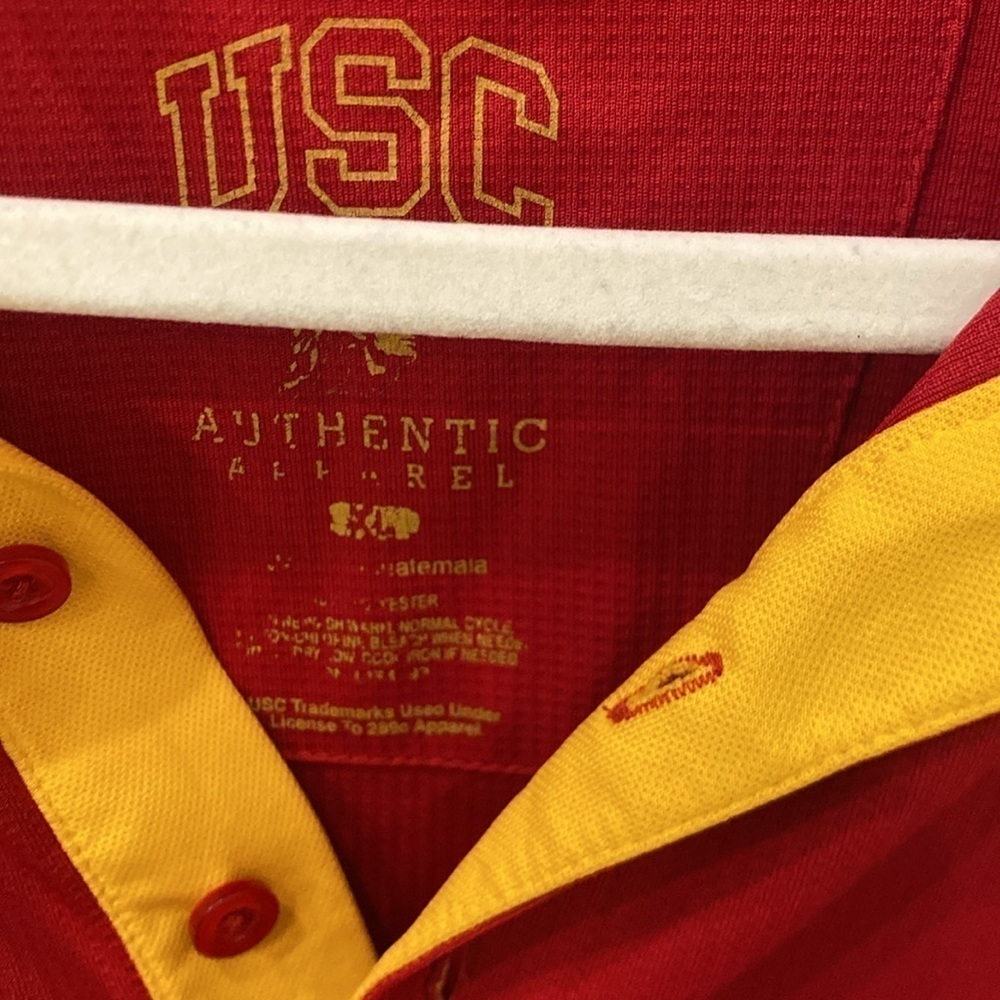 USC Trojan Polo Shirt vintage XL red and gold - Picture 4 of 5